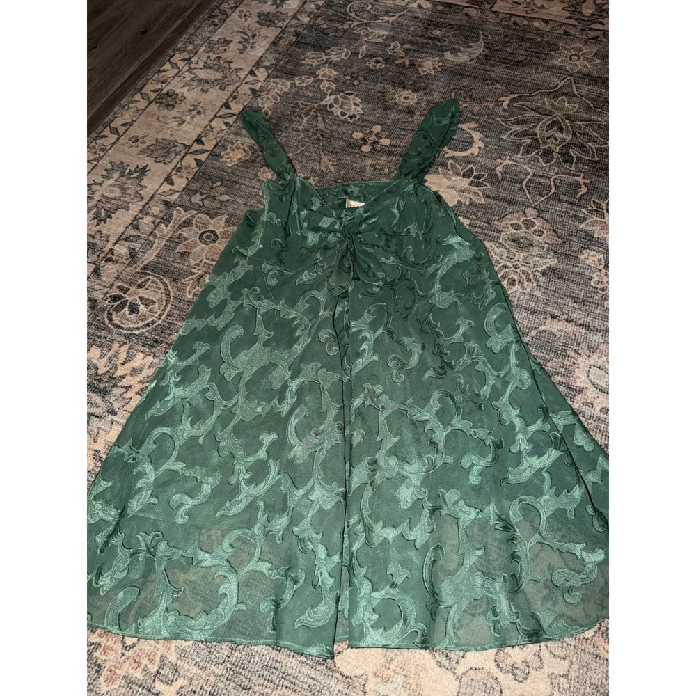 Victoria's Secret Gold Label Womens Slip Dress Mini Green Vintage